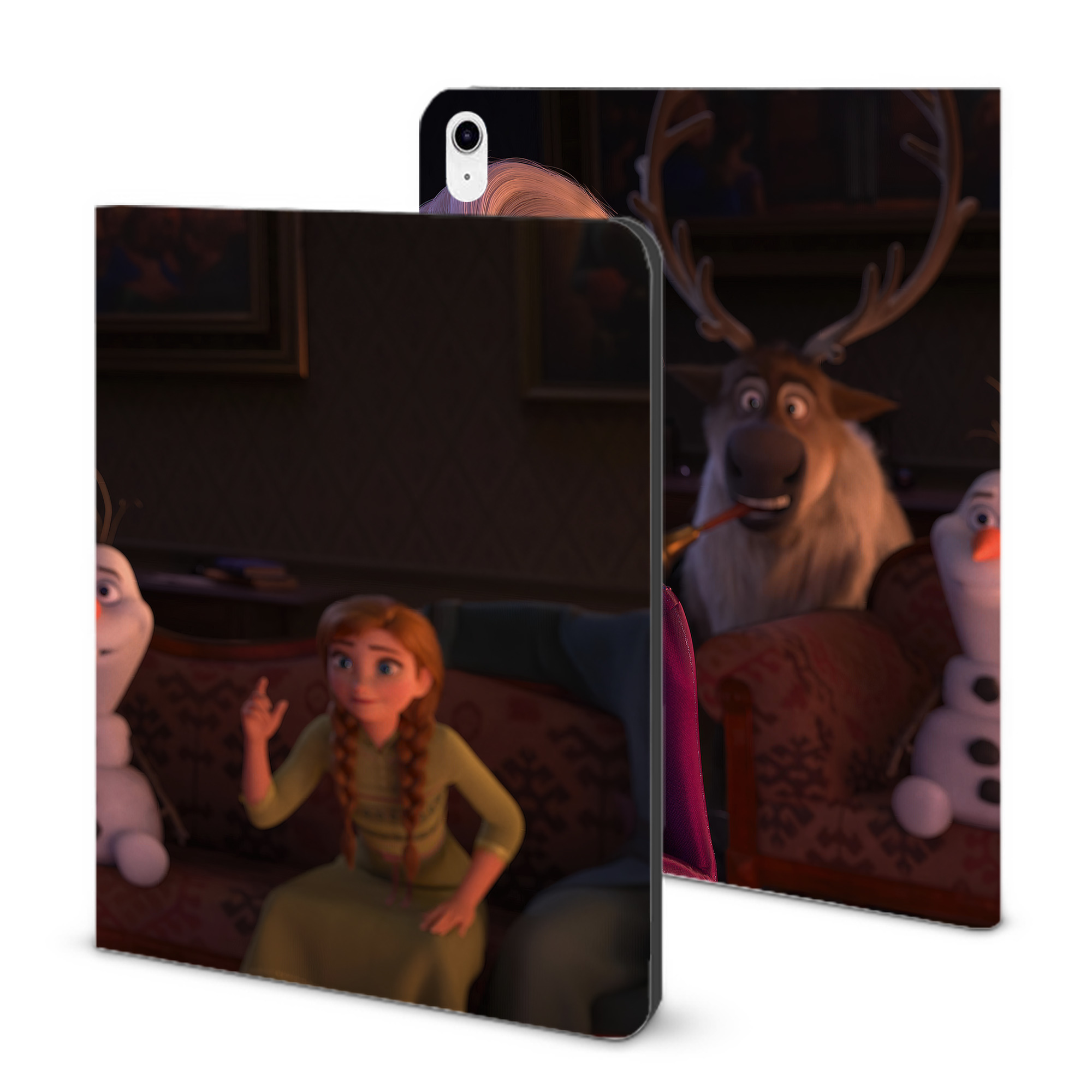 （画像用） アナと雪の女王 アンナ エルサ Frozen Anna Elsa IPad ケース ブック型 PUレザー TPU 耐衝撃 軽量 薄型 ペン収納なし 全面保護 IPad 各モデル対応